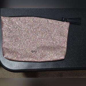 IPSY Glitter Pink Cosmetic Glam Bag 7"×4.5"